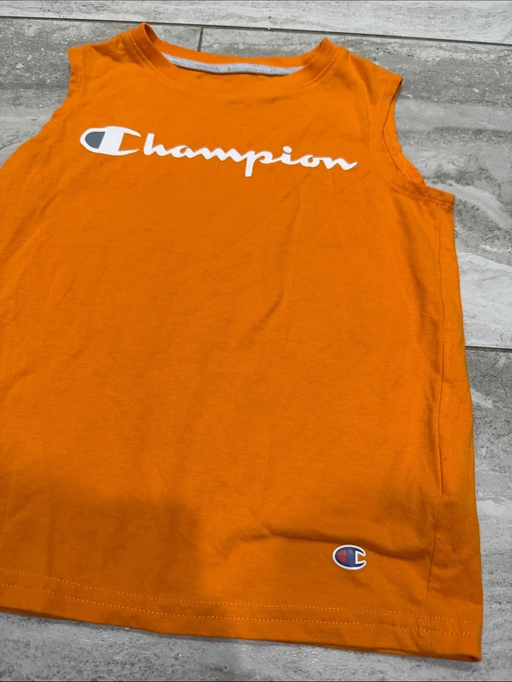 Champion Orange Boys' Tank with White Logo